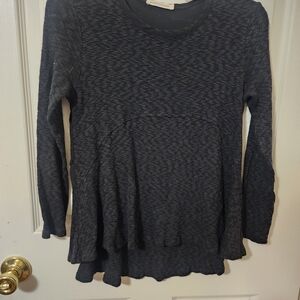 Pebble and Stone Charcoal Long Sleeve Top Size Small